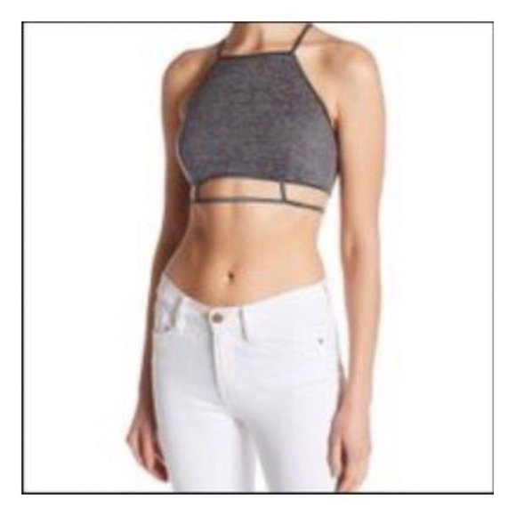 Revolve Line & Dot High Neck Bralette in Gray  - Size M - NWT - Picture 1 of 6